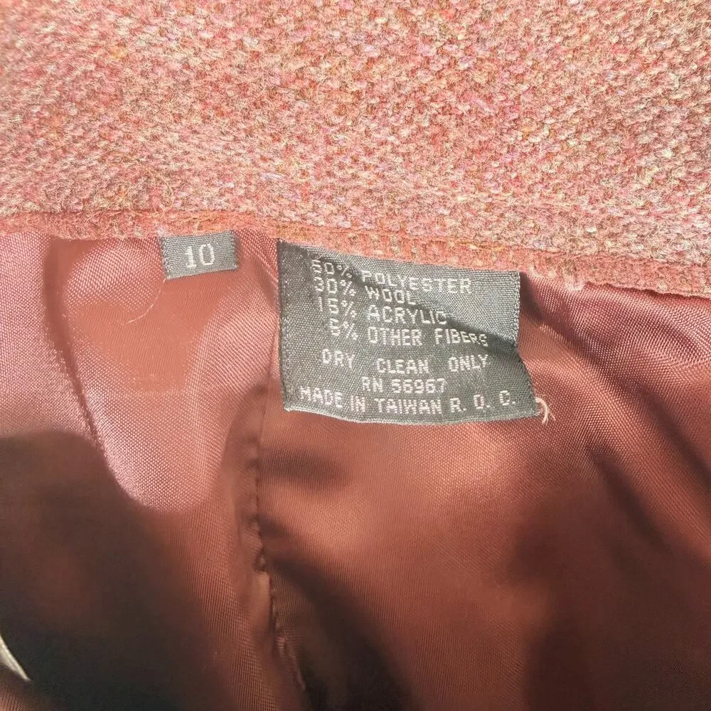 Judy's Place Womens Blazer & Skirt Sz 10 Tweed Vintage Grandmacore Academia Wool
